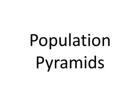 Population Pyramids. What Are They? The composition of the population of a country can tell you a great deal about its development. The best way to look.