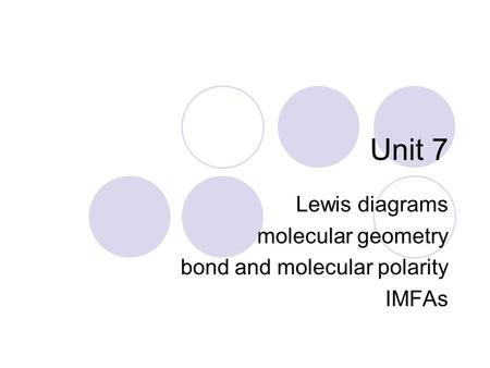 Lewis diagrams molecular geometry bond and molecular polarity IMFAs