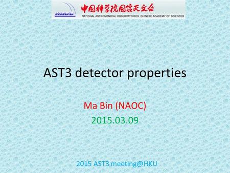 AST3 detector properties