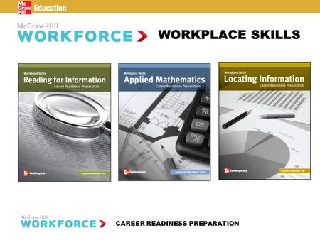 WORKPLACE SKILLS CAREER READINESS PREPARATION. Preparing for the Career Readiness Certificate: Leveled Instruction & Practice in Three Skill Areas Locating.