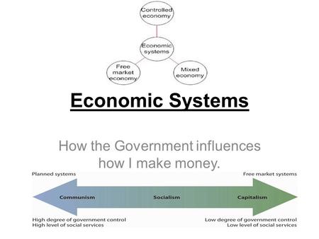 How the Government influences how I make money.