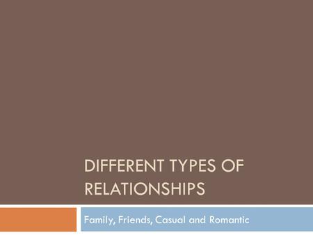 Different Types of Relationships