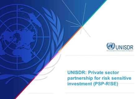 UNISDR: Private sector partnership for risk sensitive investment (PSP-R!SE)
