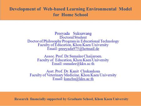 Development of Web-based Learning Environmental Model