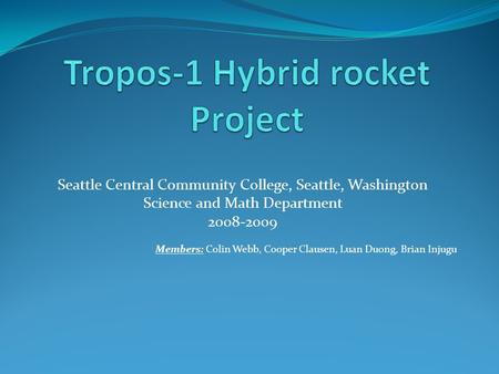 Tropos-1 Hybrid rocket Project