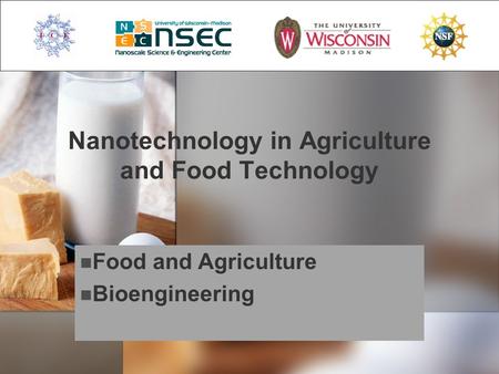 Nanotechnology in Agriculture and Food Technology Food and Agriculture Bioengineering.
