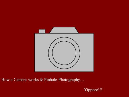 How a Camera works & Pinhole Photography… Yippeee!!!