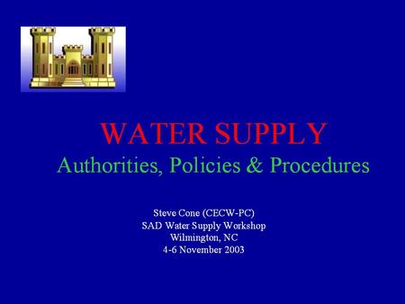 1. 2 Water Supply Sources Surface water Groundwater Reuse Water Supply Facilities Storage Wells Desalinization Plants Intakes& Pumps Treatment Transmission.