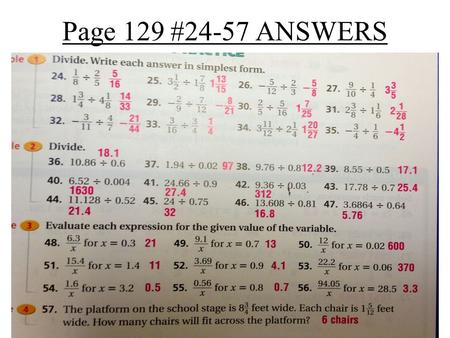 Page 129 #24-57 ANSWERS.