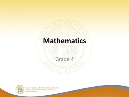 Mathematics Grade 4.