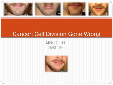 MH: 42 – 44 N:48 - 54 Cancer: Cell Division Gone Wrong.