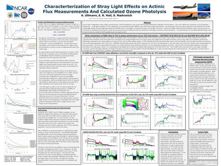 Characterterization of Stray Light Effects on Actinic Flux Measurements And Calculated Ozone Photolysis National Center for Atmospheric Research (NCAR),
