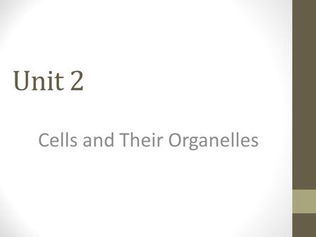 Unit 2 Cells and Their Organelles. Cell Theory States that all living things are made of cells, cells are the basic unit of life, and cells come from.