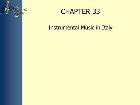 Instrumental Music in Italy