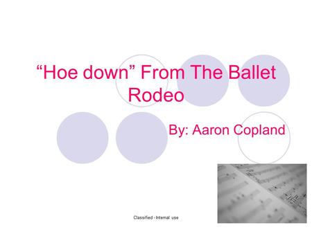 “Hoe down” From The Ballet Rodeo