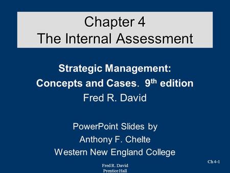 Chapter 4 The Internal Assessment