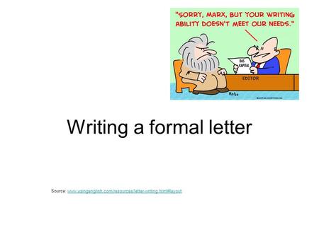Writing a formal letter