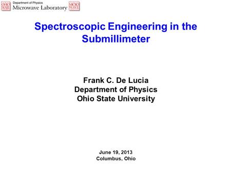 Spectroscopic Engineering in the Submillimeter