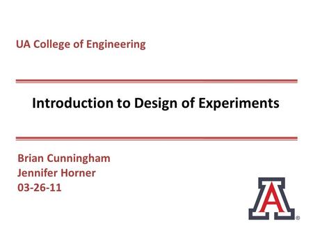 Introduction to Design of Experiments