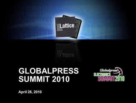 Title & Date: Page: 1 GLOBALPRESS SUMMIT 2010 April 26, 2010.
