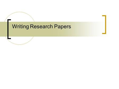 Writing Research Papers. Research papers are often required of students in high school and in higher education.