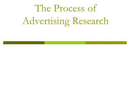 The Process of Advertising Research