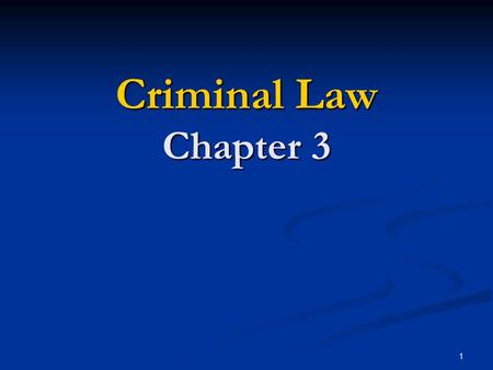 Criminal Law