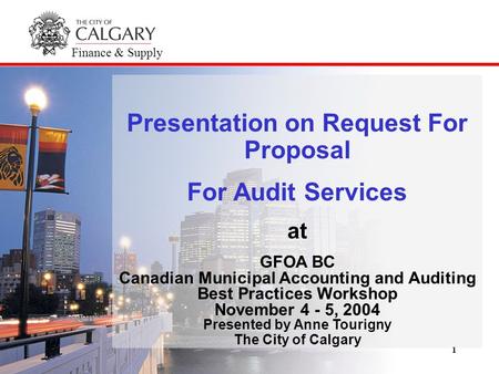 Presentation on Request For Proposal For Audit Services