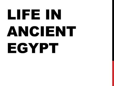 LIFE IN ANCIENT EGYPT. Egyptian Society was highly structured. The existence of a large lower class of peasants allowed a small upper class of the pharaoh.