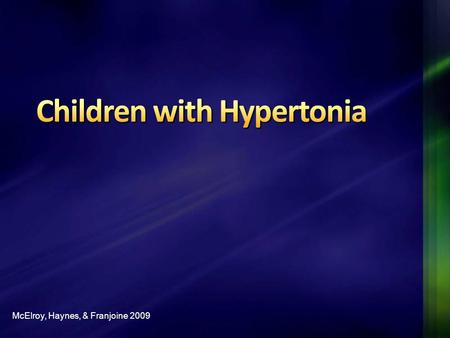 Children with Hypertonia