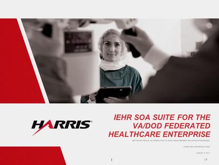 | | 1 IEHR SOA SUITE FOR THE VA/DOD FEDERATED HEALTHCARE ENTERPRISE GETTING ON THE BUS: AN INTRODUCTION TO USING THE GOVERNMENT AND CONTRACTOR SANDBOX.