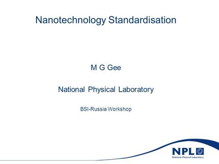 Nanotechnology Standardisation