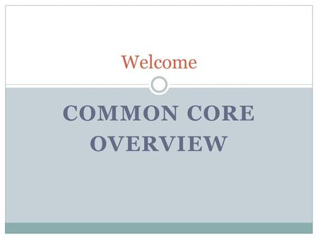 COMMON CORE OVERVIEW Welcome. NYS Common Core 5 Strands (Same for Prek-12) (Number Sense, Algebra, Geometry, Measurement, Statistics and Probability)