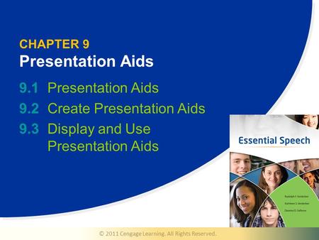 © 2011 Cengage Learning. All Rights Reserved. CHAPTER 9 Presentation Aids 9.1Presentation Aids 9.2 Create Presentation Aids 9.3Display and Use Presentation.