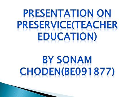 Presentation ON pREservice(Teacher Education)