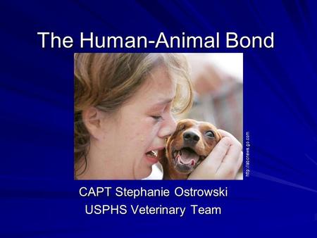 The Human-Animal Bond CAPT Stephanie Ostrowski USPHS Veterinary Team