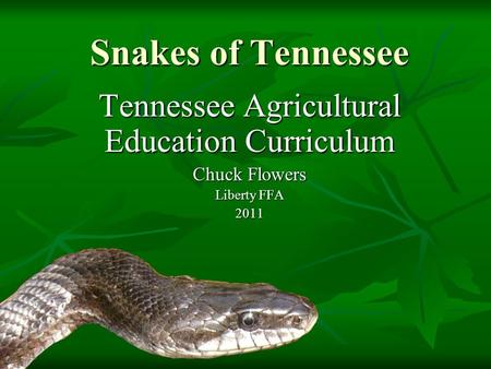 Tennessee Agricultural Education Curriculum
