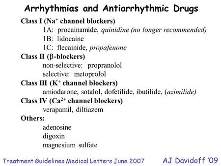 Arrhythmias and Antiarrhythmic Drugs