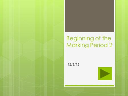 Beginning of the Marking Period 2 12/3/12 Today is Monday, December 3, 2012 Do Now: Read the Board….Complete “Outside the Computer” pg 4. Pick up Typing.