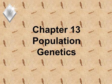 Chapter 13 Population Genetics. Question? u How did the diversity of life originate? u Through the process of Evolution.