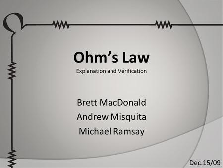 Ohm’s Law Explanation and Verification