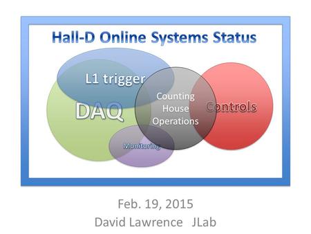 Feb. 19, 2015 David Lawrence JLab Counting House Operations.