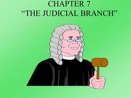 CHAPTER 7 “THE JUDICIAL BRANCH”