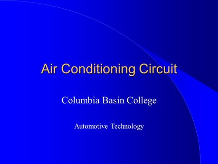 Air Conditioning Circuit