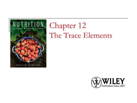Chapter 12 The Trace Elements