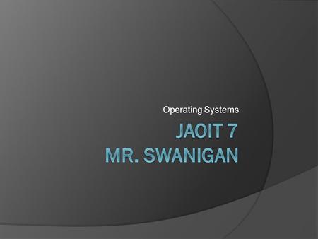 Operating Systems. Operating systems  Between the hardware and the application software lies the operating system. The operating system is a program.
