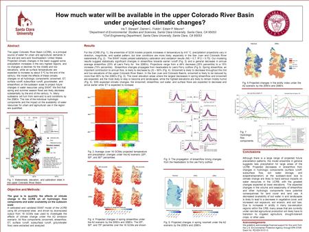 How much water will be available in the upper Colorado River Basin under projected climatic changes? Abstract The upper Colorado River Basin (UCRB), is.