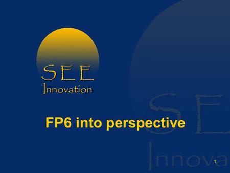 1 FP6 into perspective. 2 Understanding the context and exploiting the opportunities FP6 into Perspective The European Union.