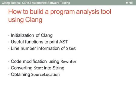 Initialization of Clang