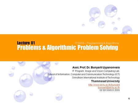 Problems & Algorithmic Problem Solving